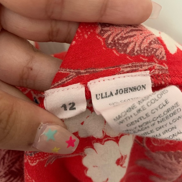 Ulla Johnson Lottie Floral Midi Dress Scarlet Red - Picture 12 of 12